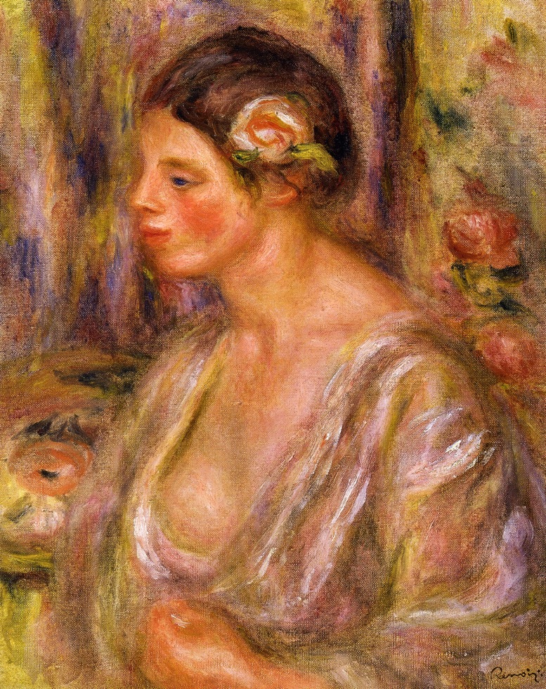 Madeline wearing a rose 1916